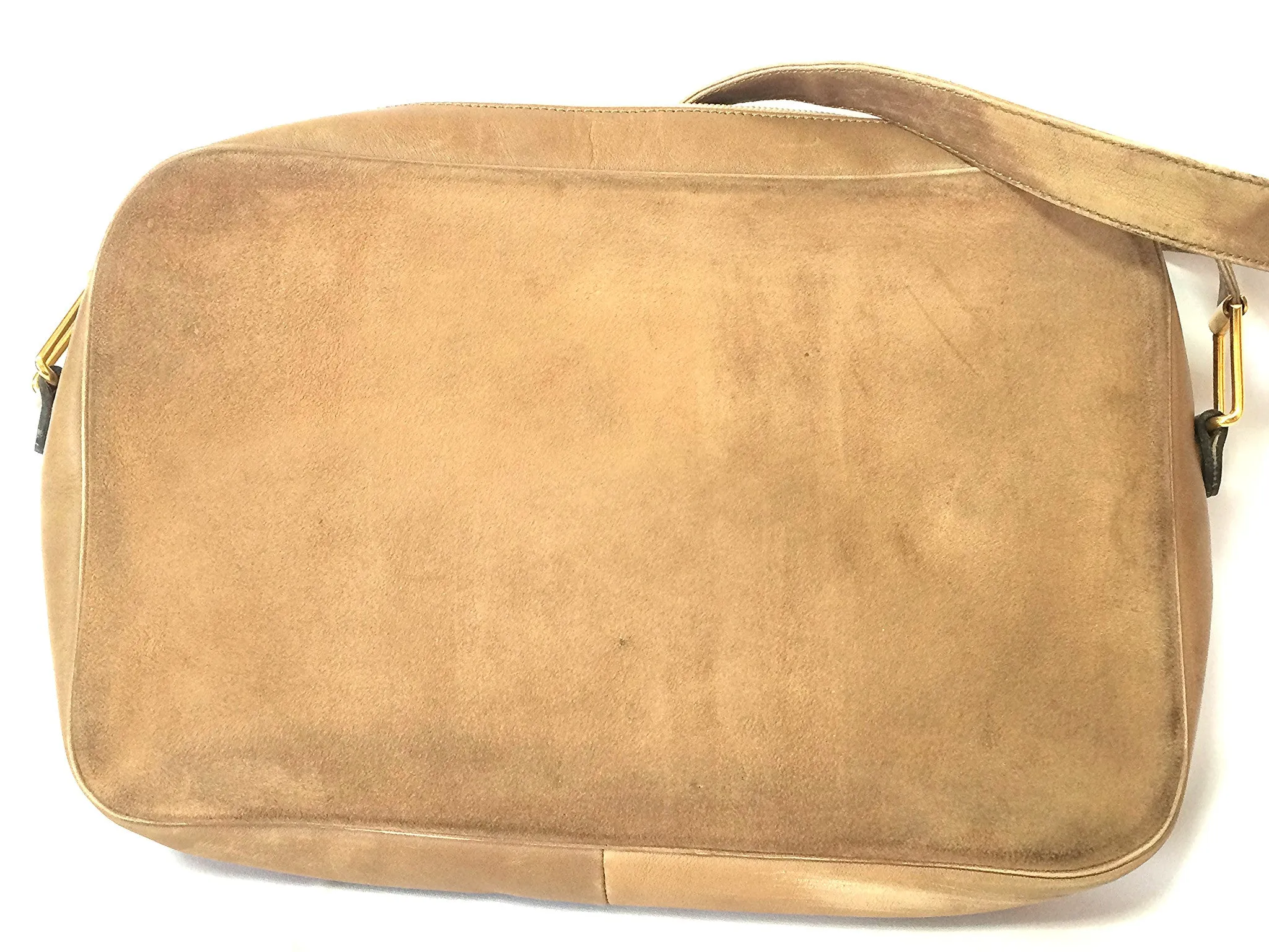 Vintage Christian Dior brown beige suede leather shoulder bag with golden CD motif. Masterpiece from MODELE EXCLUSIF. Unisex daily bag.