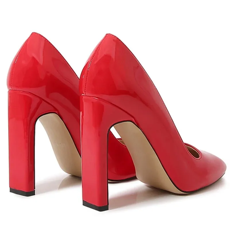 Women's High Heel Pumps Square Toe OL Work Shoes