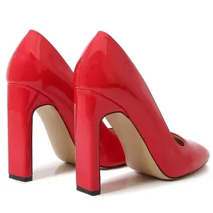 Women's High Heel Pumps Square Toe OL Work Shoes