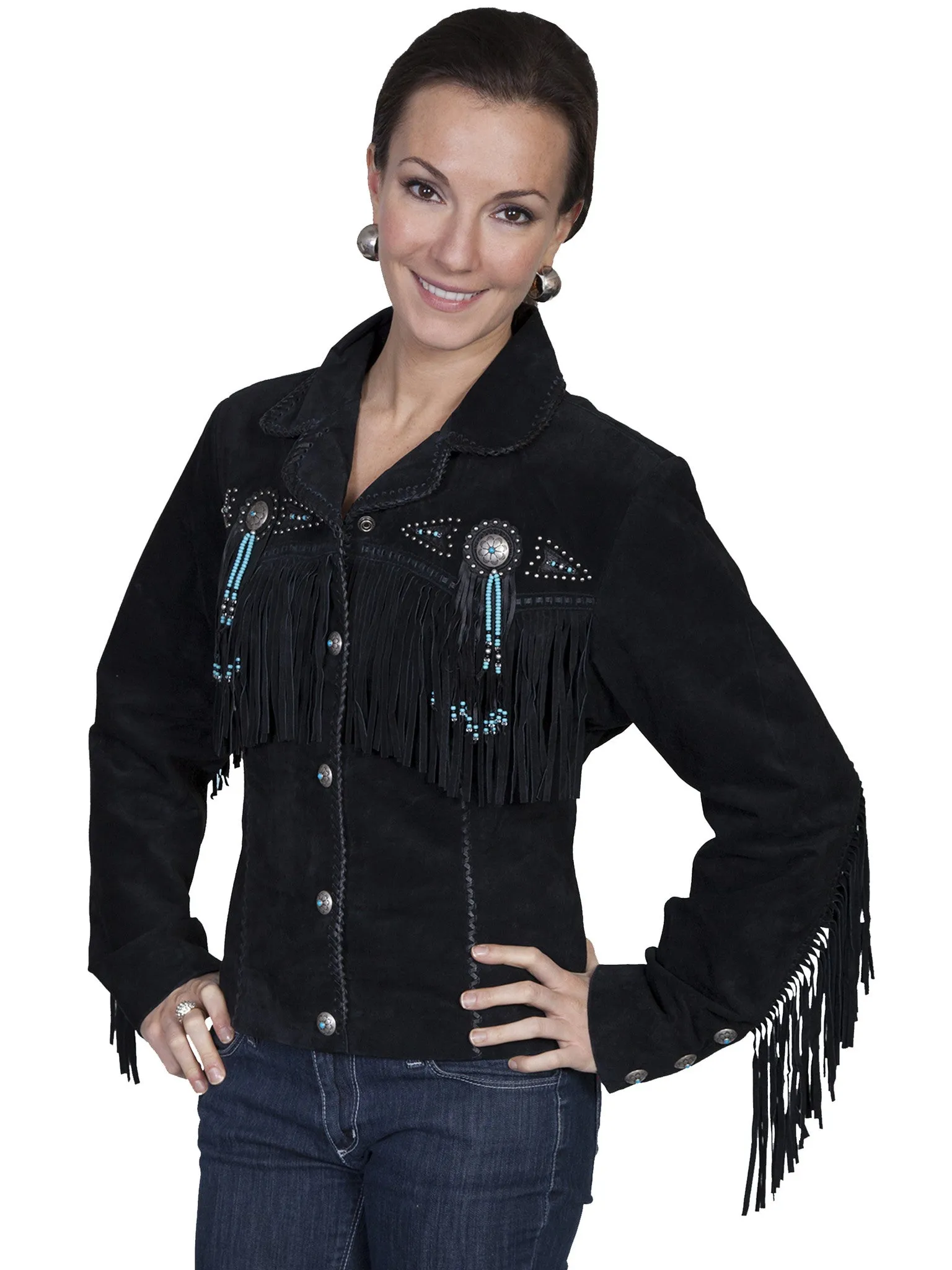 Women's Leather Jacket Collection Suede: Scully Western Frontier Fringe