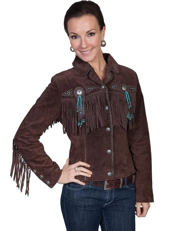 Women's Leather Jacket Collection Suede: Scully Western Frontier Fringe