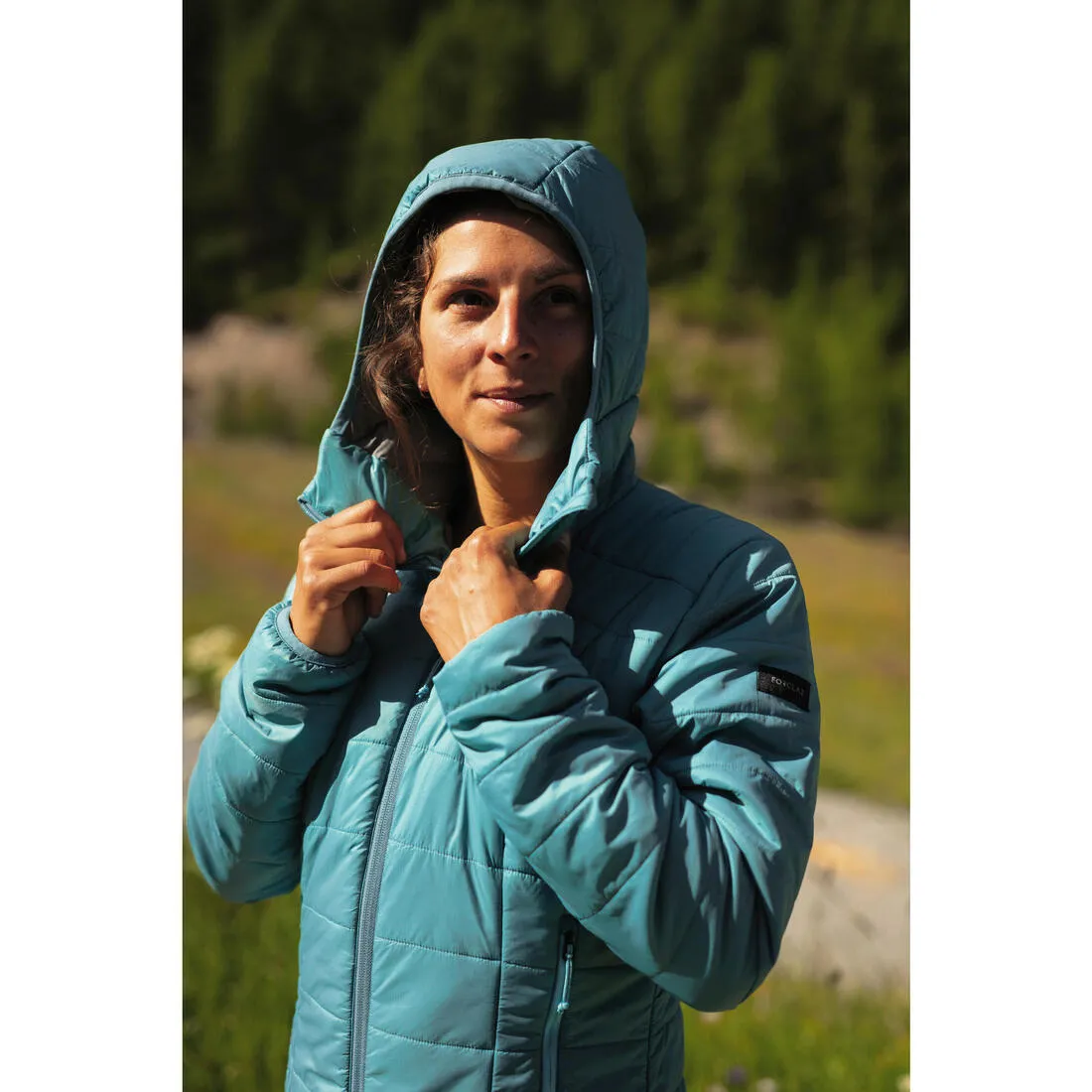 Women's Mountain Trekking Padded Jacket with Hood - MT100 -5°C
