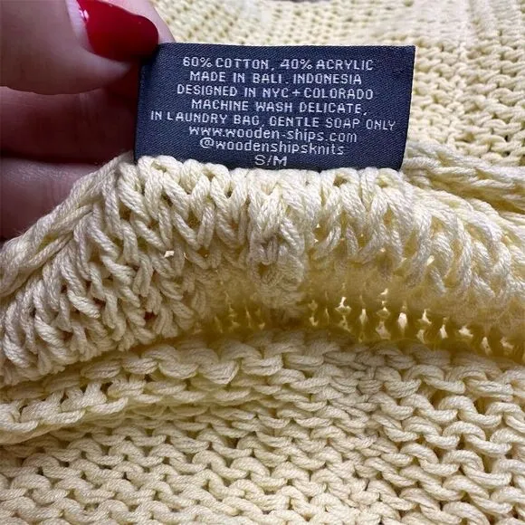 Wooden Ships Women's Yellow Knit Pullover Sweater S/M