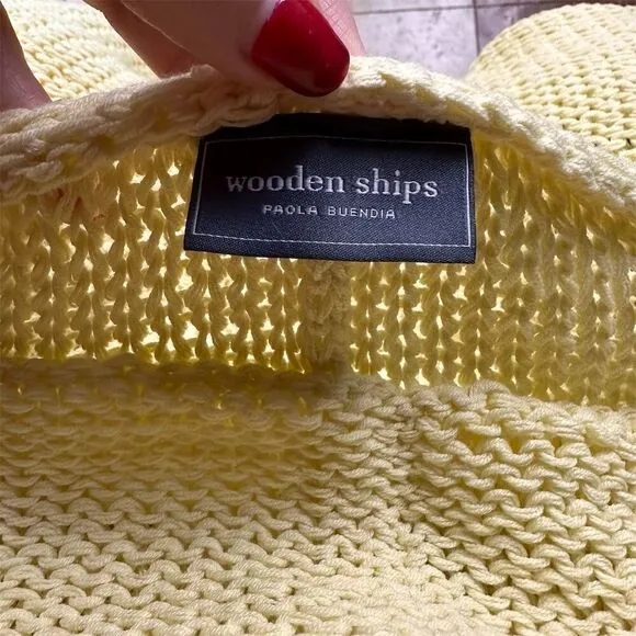 Wooden Ships Women's Yellow Knit Pullover Sweater S/M