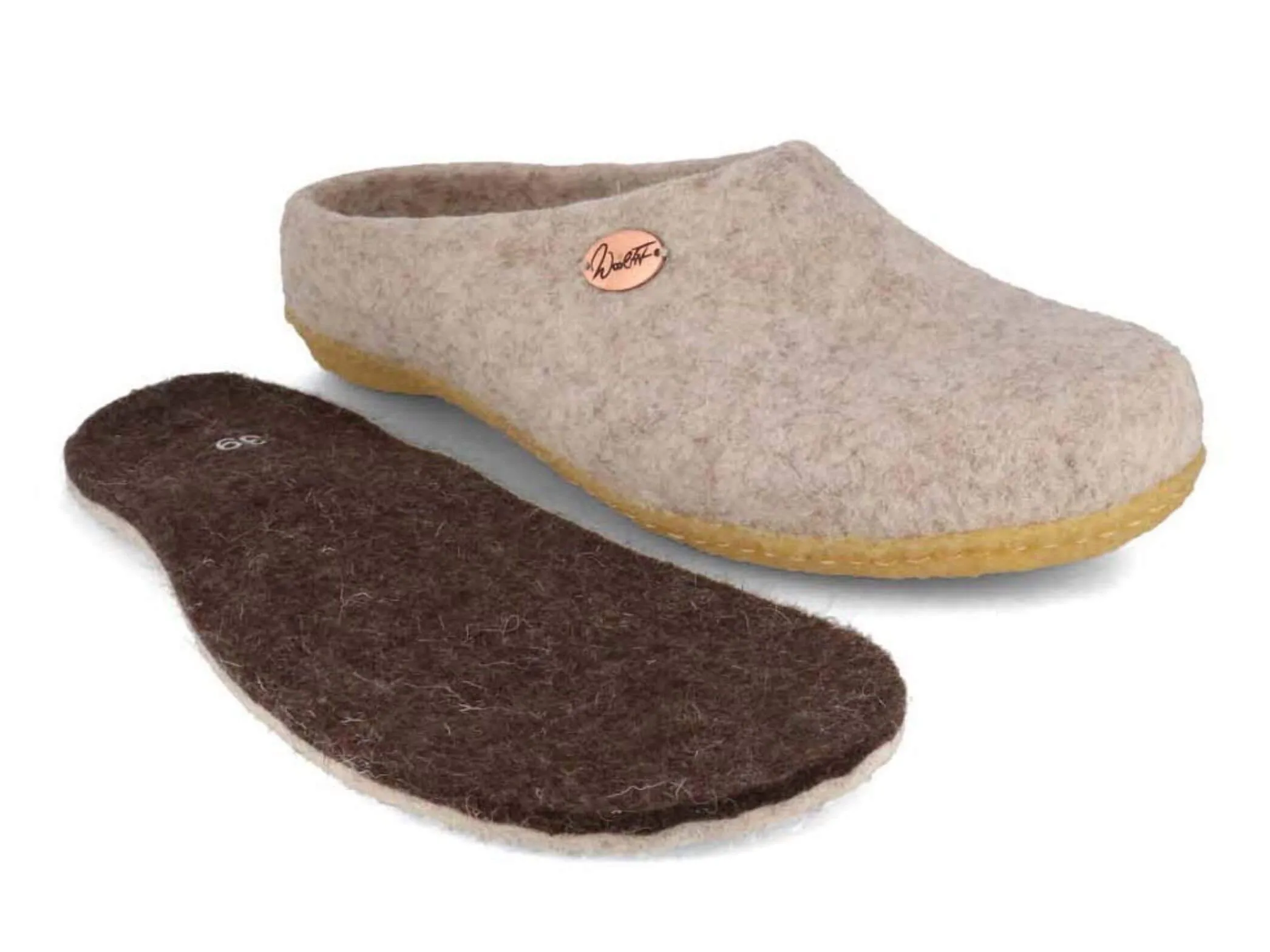 WoolFit Classic | Felt Slippers with Insoles & Rubber Sole