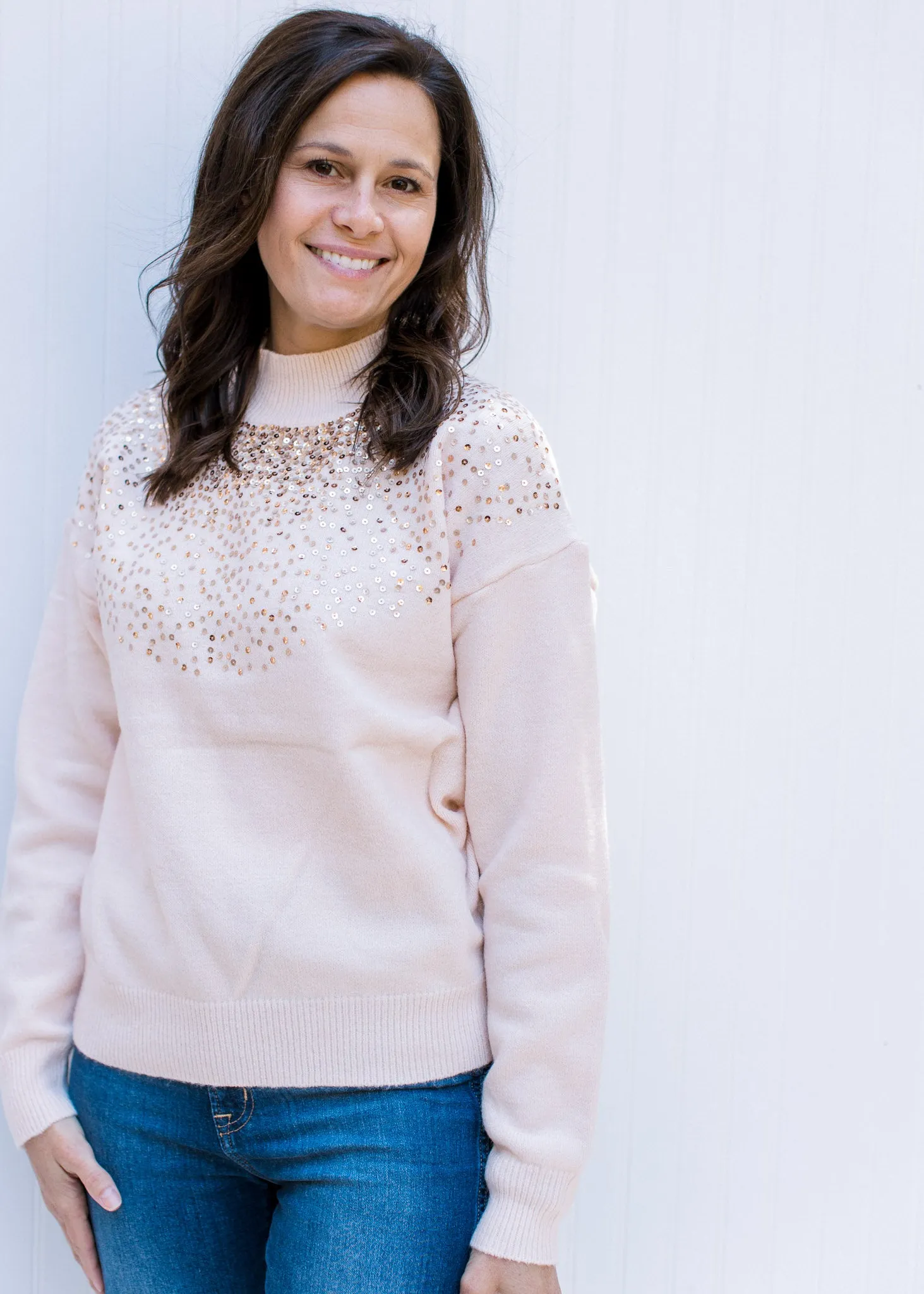 X Sparkle Blush Sweater